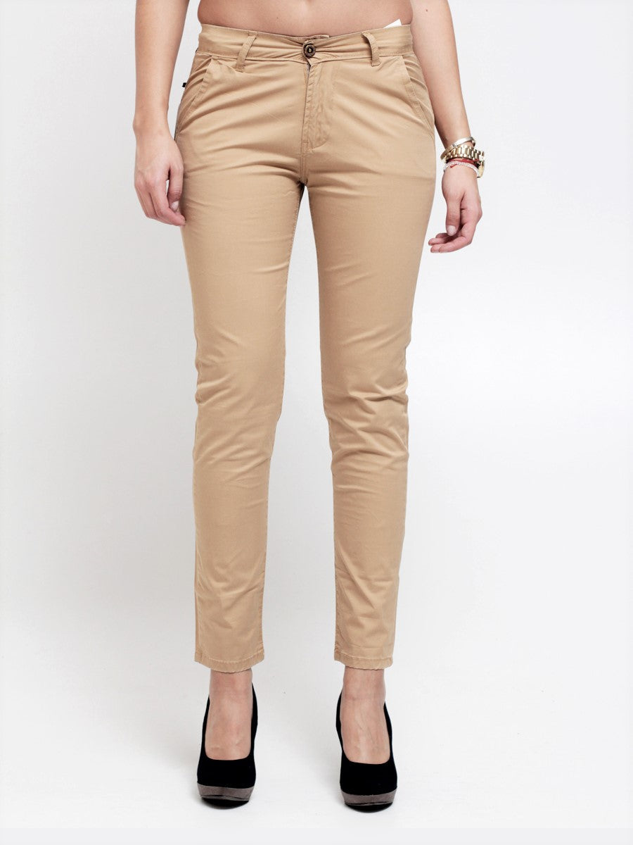 Damen Chino „Lyon“ – Beige, Slim Fit