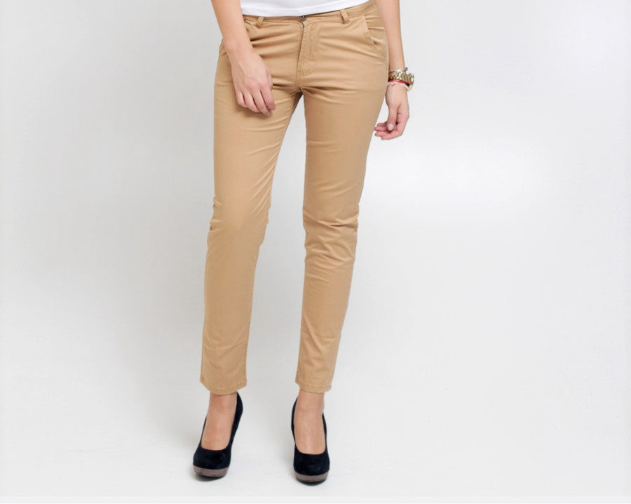 Damen Chino „Lyon“ – Beige, Slim Fit