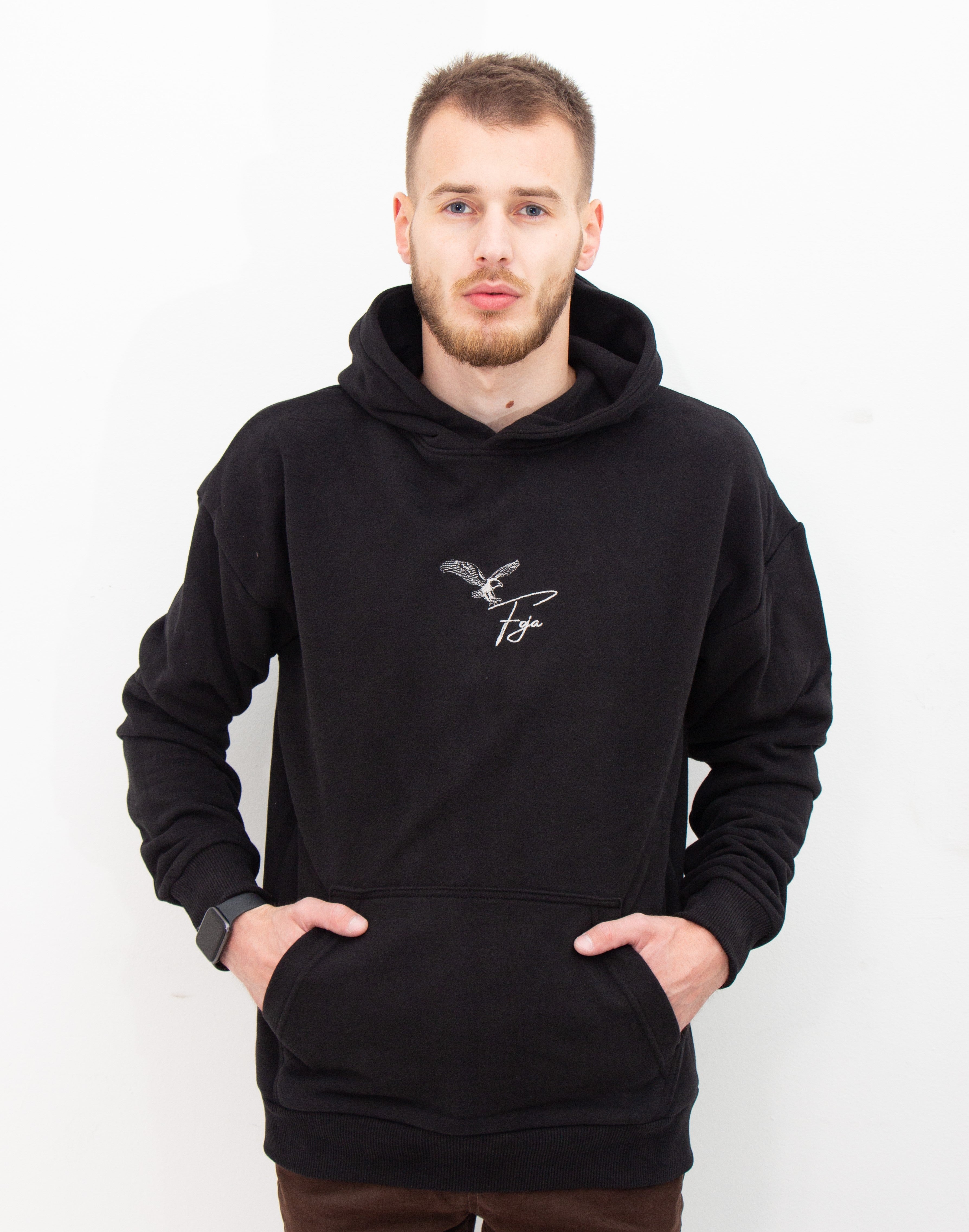 Oversized Hoodie „EAGLE“ – Schwarz (Unisex)