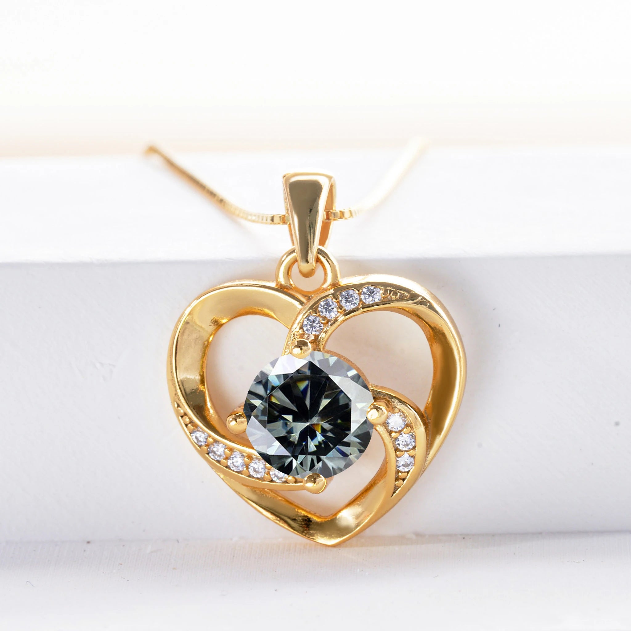 Luxus Schmuck – 1CT Moissanit Anhänger in Herzform