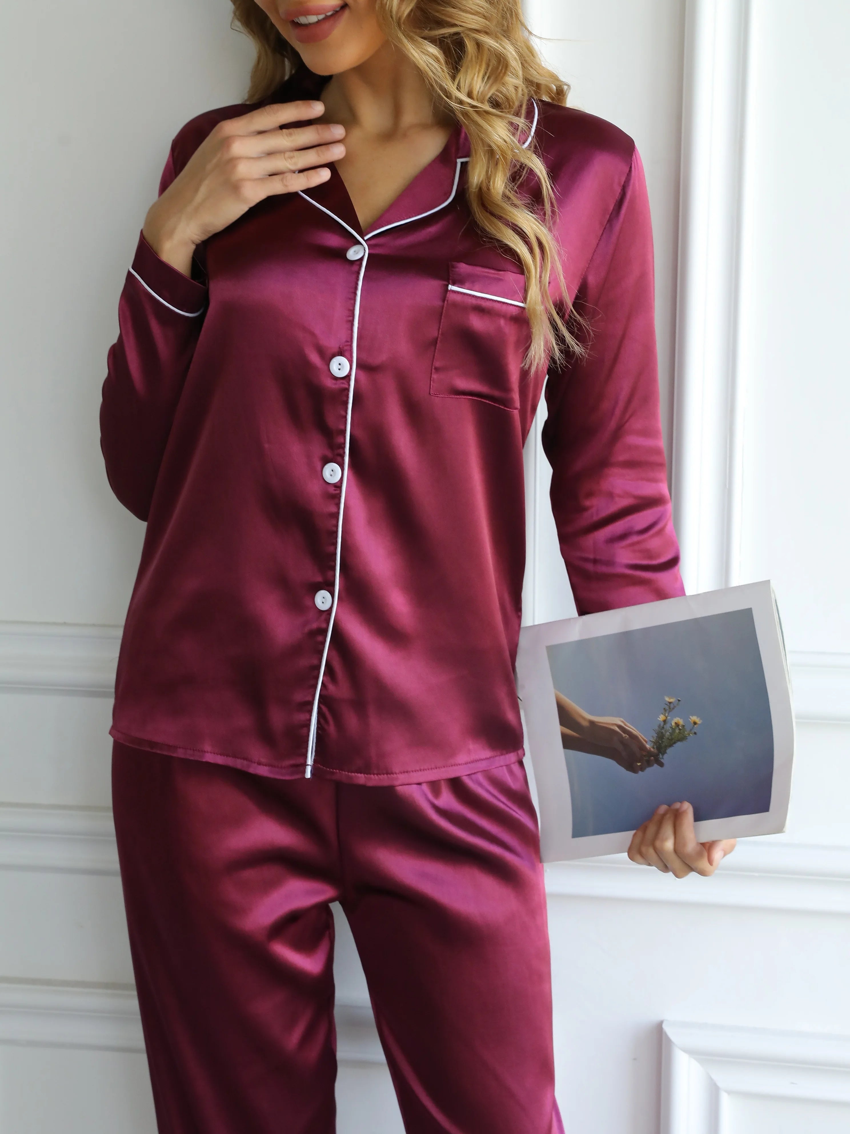 Damen Pyjama Set – Langarm & Hose