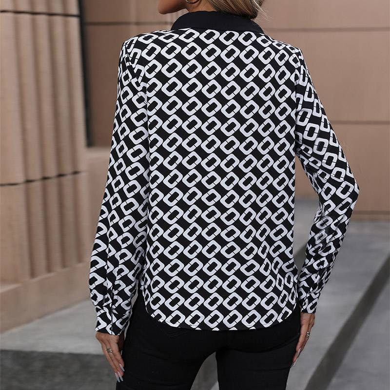 Elegante Damenbluse mit Kettenmuster