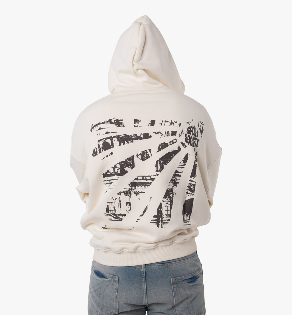 Oversized Hoodie „Guilty“ – Schwarz, Puffprint-Design