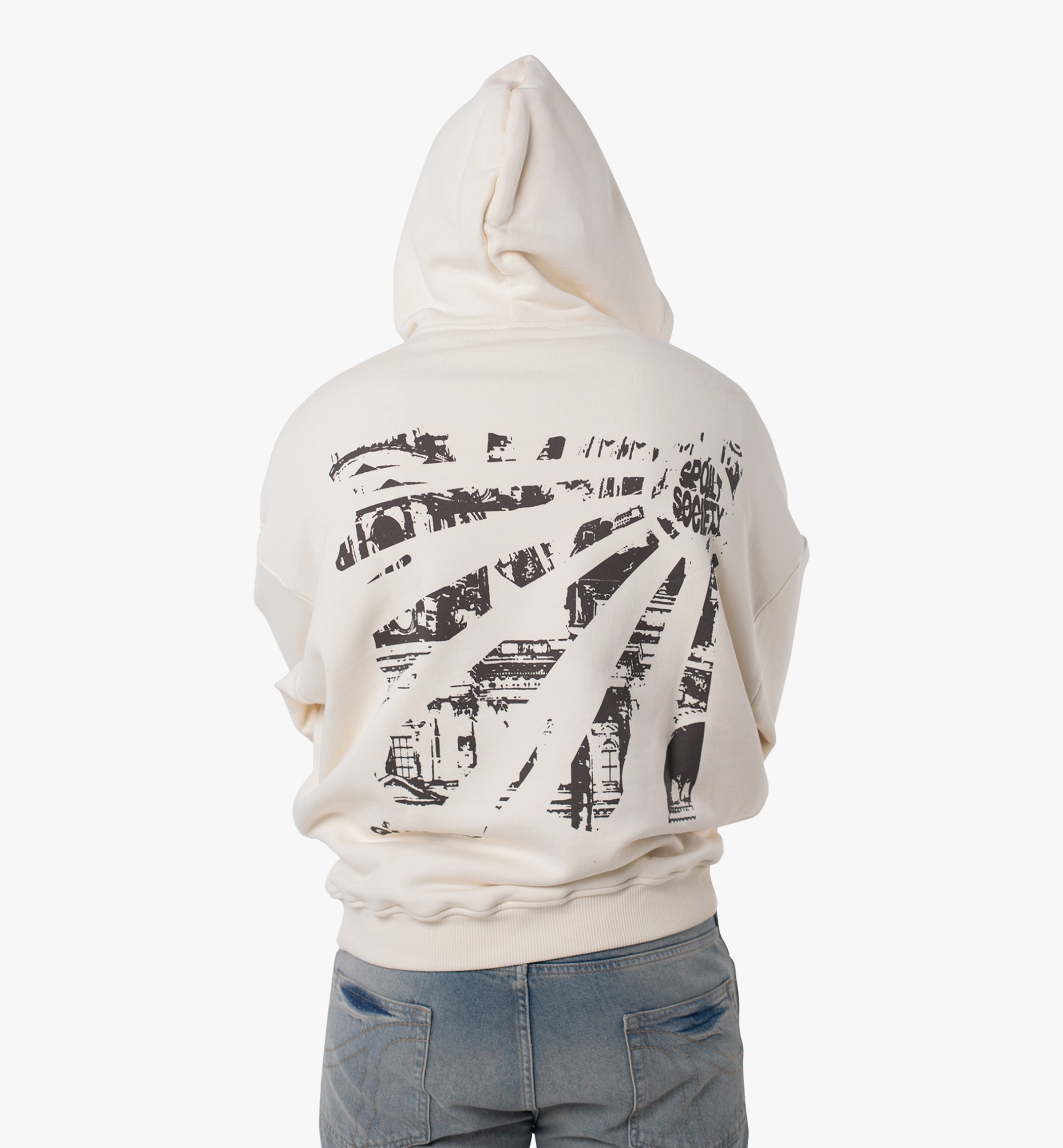 Oversized Hoodie „Guilty“ – Schwarz, Puffprint-Design