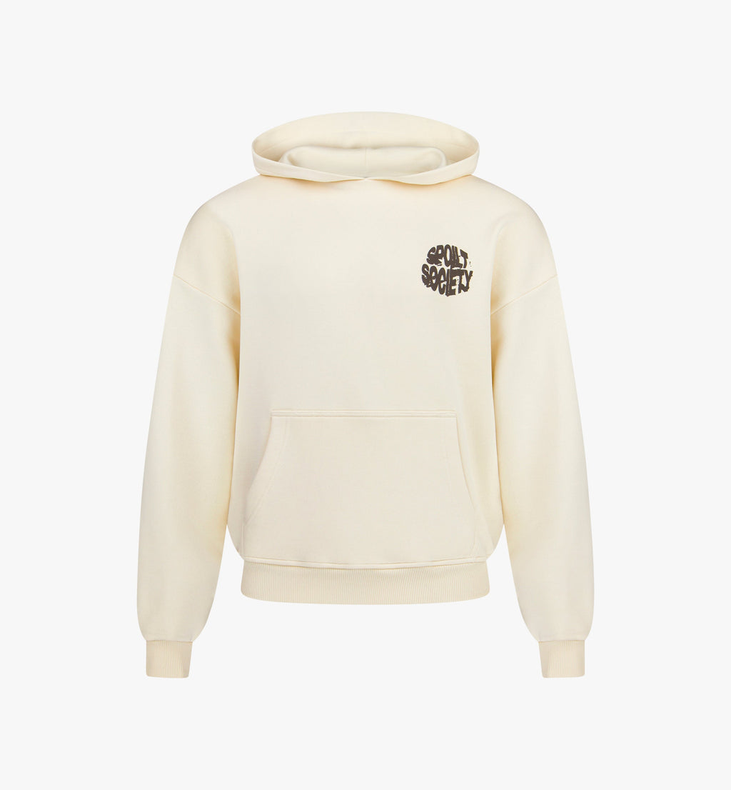 Oversized Hoodie „Guilty“ – Schwarz, Puffprint-Design
